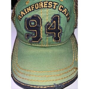 RainForest Cafe Hat Est 1994 Adjustable green and blue  distress look vintage